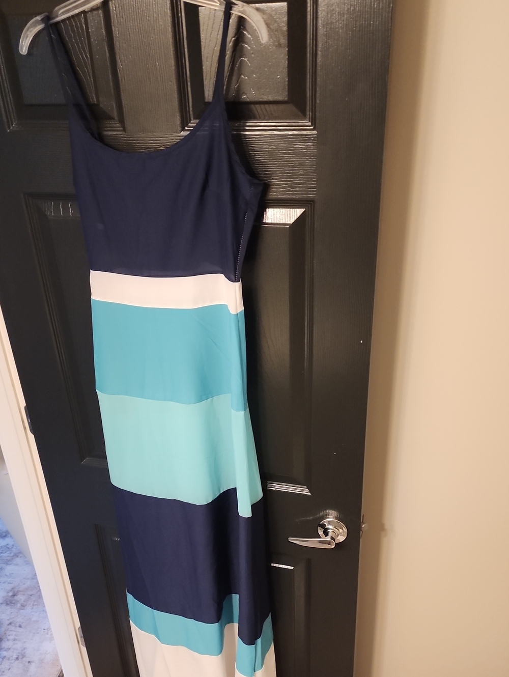 Navy & Aqua Striped Maxi Dress - Sleeveless Summer Dress